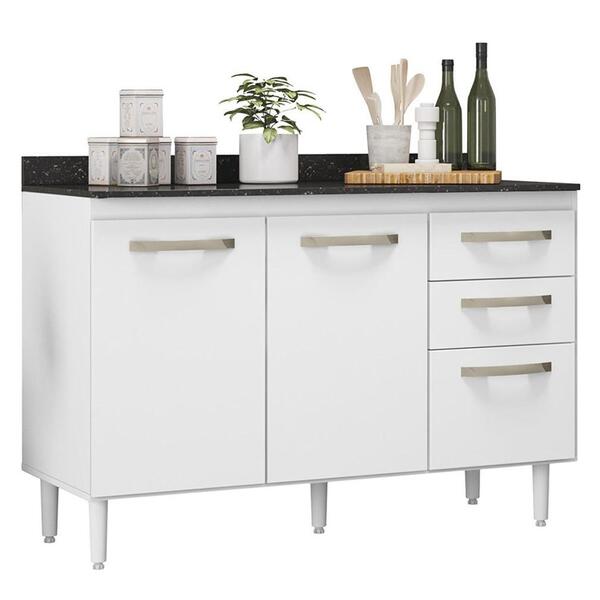 Balcão Pia Fit 118cm Com Tampo Mdp - Nicioli