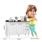 Balcão Pia Fit 118cm Com Tampo Mdp - Nicioli