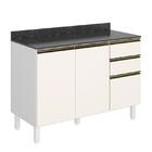 Balcão Pia Kali Premium 120cm 2 Portas Com Tampo Mdf 15mm - N