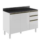 Balcão Pia Kali Premium 120cm 2 Portas Com Tampo Mdf 15mm - N