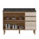 Balcão Pia Kali Premium 120cm 2 Portas Com Tampo Mdf 15mm - N