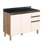 Balcão Pia Kali Premium 120cm 2 Portas Com Tampo Mdf 25mm - N