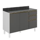 Balcão Pia Kali Premium 120cm 2 Portas Com Tampo Mdf 25mm - N