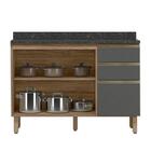 Balcão Pia Kali Premium 120cm 2 Portas Com Tampo Mdf 25mm - N