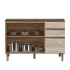 Balcão Pia Kali Premium 120cm 2 Portas E 3 Gavetas - Nicioli