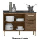 Balcão Pia Loá 2 Portas E 3 Gavetas Com Tampo Mdp - Nicioli