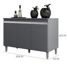 Balcão Pia Manu 120cm Com Tampo Mdp - Ajl Móveis