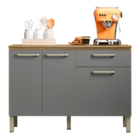 Balcão Pia Para Cozinha 2 Portas Corunha Freijó Gris