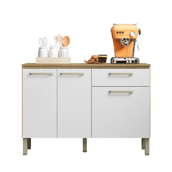 Balcão Pia Para Cozinha 2 Portas Corunha Freijó Supremo