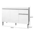 Balcão Pia Tatiane 118cm 3 Portas Sem Tampo - Ajl Móveis