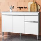 Balcão Pia Tatiane 118cm 3 Portas Sem Tampo - Ajl Móveis