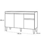 Balcão Pia Tatiane 118cm 3 Portas Sem Tampo - Ajl Móveis
