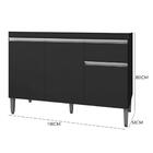 Balcão Pia Tatiane 118cm 3 Portas Sem Tampo - Ajl Móveis