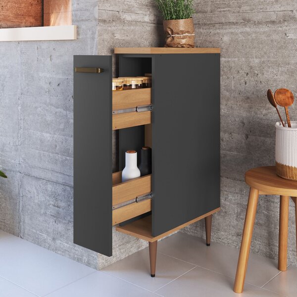 Balcão Porta Condimentos 20cm Isabelle Freijó/grafite