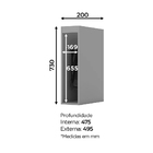 Balcão Porta Toalha 20cm 100% Mdf Sem Tampo Belize Cinza - He