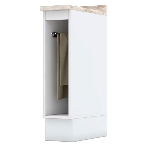 Balcão Porta Toalha 20cm Com Tampo 100%mdf Liana H02 Branco -