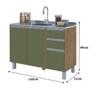 Balcão Premium 1.20 Freijó/verde - Vitamov