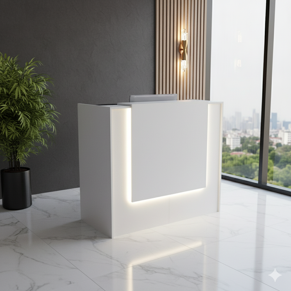 Balcão Recepção Caixa 100cm Branco - Linha Premium - Mod 2.1