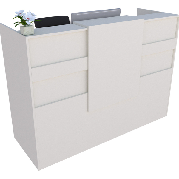 Balcão Recepção Caixa 150cm Branco - Linha Premium - Mod 1.1