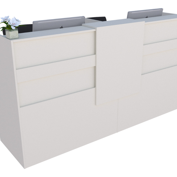 Balcão Recepção Caixa 180cm Branco - Linha Premium - Mod 1.1