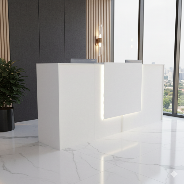 Balcão Recepção Caixa 200cm Branco - Linha Premium - Mod 2.1