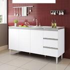 Balcão Recife 1,60 Mt - 3 Gavetas 3 Portas  Branco