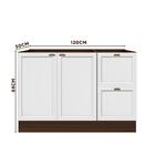 Balcão Retrô 2 Portas 2 Gavetas 120 Cm Estilo Americano Nogue