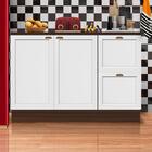 Balcão Retrô 2 Portas 2 Gavetas 120 Cm Estilo Americano Nogue