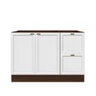 Balcão Retrô 2 Portas 2 Gavetas 120 Cm Estilo Americano Nogue