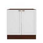 Balcão Retrô 80 Cm 2 Portas Estilo Americano Nogueira Branco