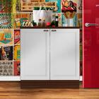 Balcão Retrô 80 Cm 2 Portas Estilo Americano Nogueira Branco