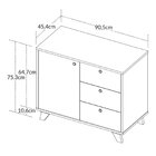 Balcão Retrô Para Escritório1 Porta 3 Gavetas Lugano  Olmo/br