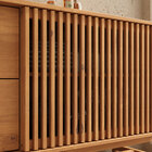 Balcão Ripado Buffet Madeira Compacto 145 Cm Porta Deslizante