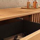 Balcão Ripado Buffet Madeira Compacto 145 Cm Porta Deslizante