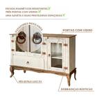 Balcão Rústico Com Cristaleira Madeira Maciça Branco Garapa D