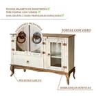 Balcão Rústico Com Cristaleira Madeira Maciça Branco Garapa D