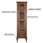 Balcão Rústico Com Cristaleira Torre Alta Imbuia D120vl D161v