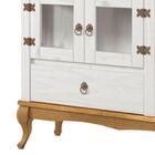 Balcão Rústico Madeira Maciça 3 Portas Vidro Lateral D125vl S