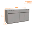 Balcão Sabrina 04 Portas Imbuia - D'rossi