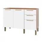 Balcão Salvia 2 Portas 3 Gavetas Freijo/branco - Telasul