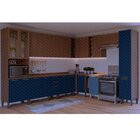 Balcão Sálvia 40cm Com Tampo 1 Porta Azul/freijó