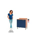 Balcão Sálvia 80cm Com Tampo 2 Portas Freijó/azul