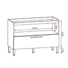 Balcão Sem Tampo 120cm 1 Porta Basculante Vidro 1 Gaveta 929