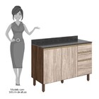 Balcão Sem Tampo 120cm 2 Portas 3 Gavetas 3074.16 100% Mdf Ka