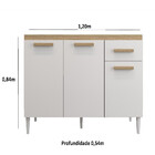 Balcão Sem Tampo 3 Portas 1 Gaveta 120cm Naiomi Aramóveis