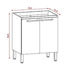 Balcão Sem Tampo 70cm 2 Portas Viv Concept 949 Nogueira/black