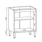 Balcão Sem Tampo 70cm 2 Portas Viv Concept 949 Nogueira/black