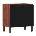 Balcão Sem Tampo 70cm 2 Portas Viv Concept 949 Nogueira/black