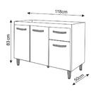 Balcao Sem Tampo Para Pia 120cm 9430 Branco Mobbs