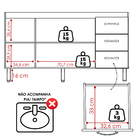Balcao Sem Tampo Para Pia 150cm 9130 Mobbs